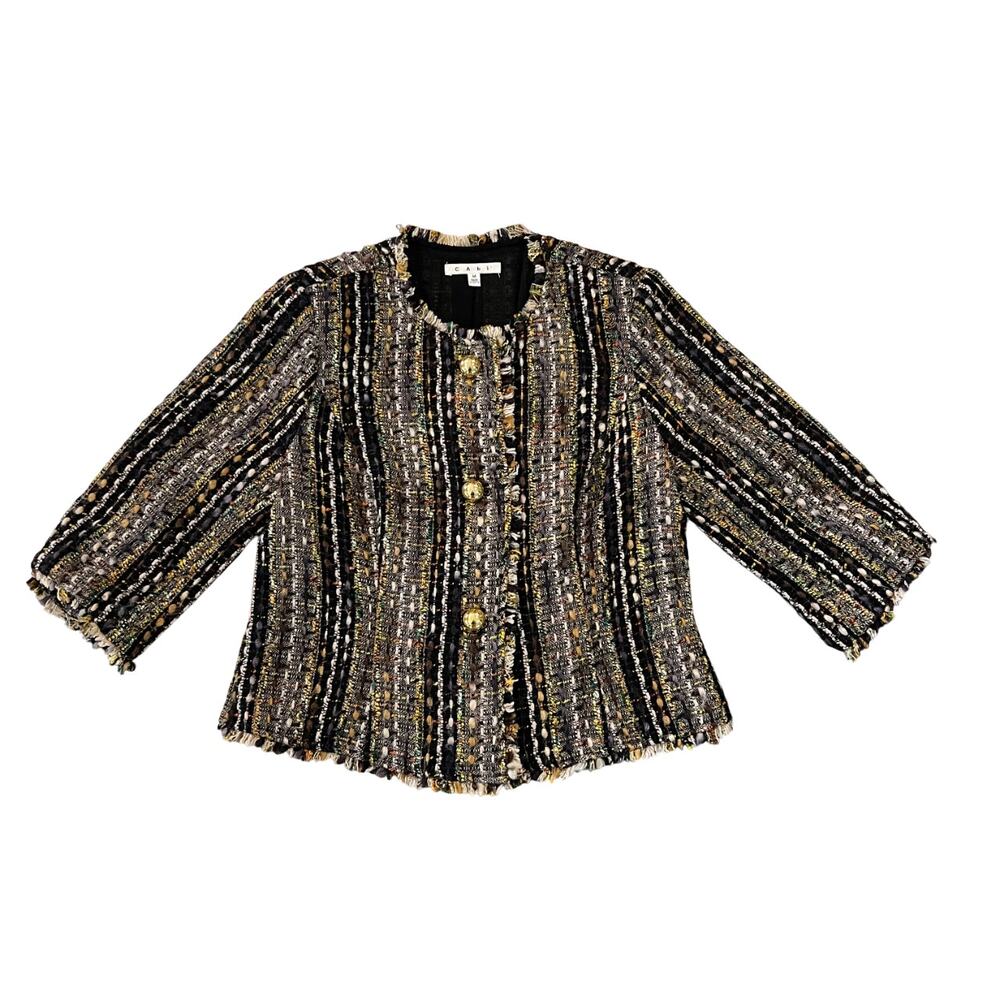 CAbi Boucle Tweed Wool Blend Button Blazer Jacket Style #175 - SIZE M